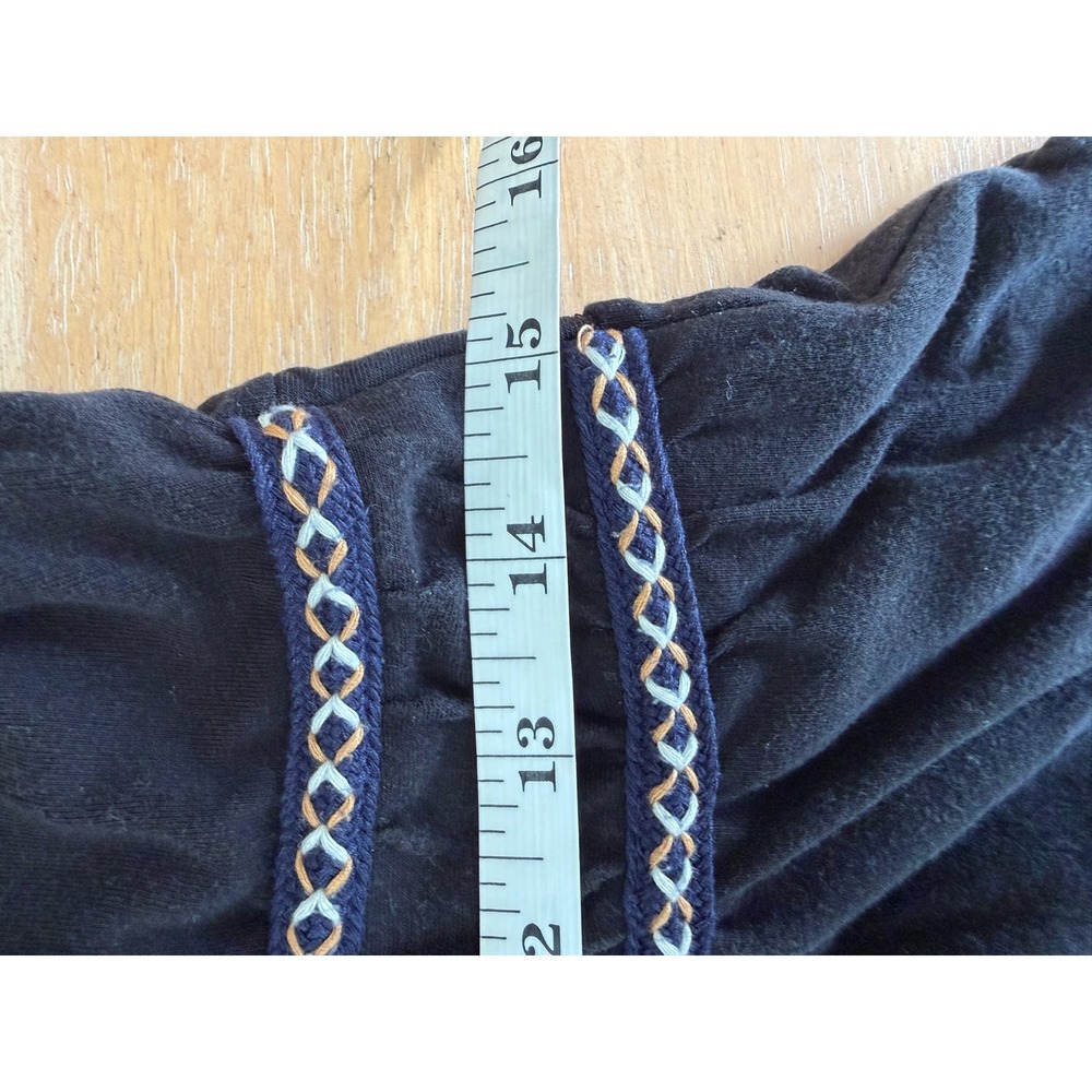 Garnet Hill Dress Sz M Embroidered V-Neck Empire Waist Pockets Minimalist Boho - Picture 6 of 9